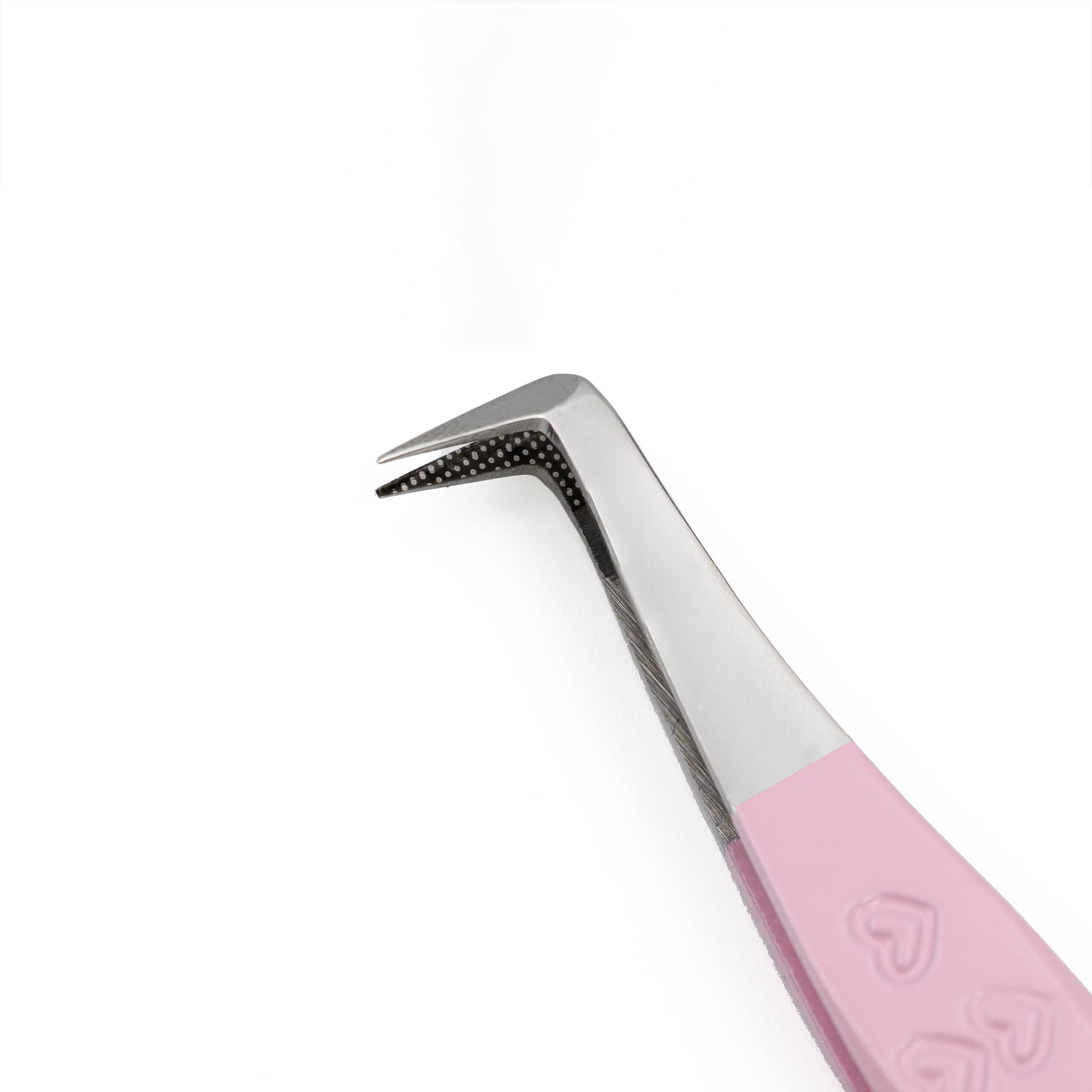 Volume Tweezers For Eyelash Extensions, Fiber Tip Grip Lash Tweezers L-Shape Boot Mega Volume Mink Lashes Tweezers Pink Tweezer Valentine EDITION thumbnail 2