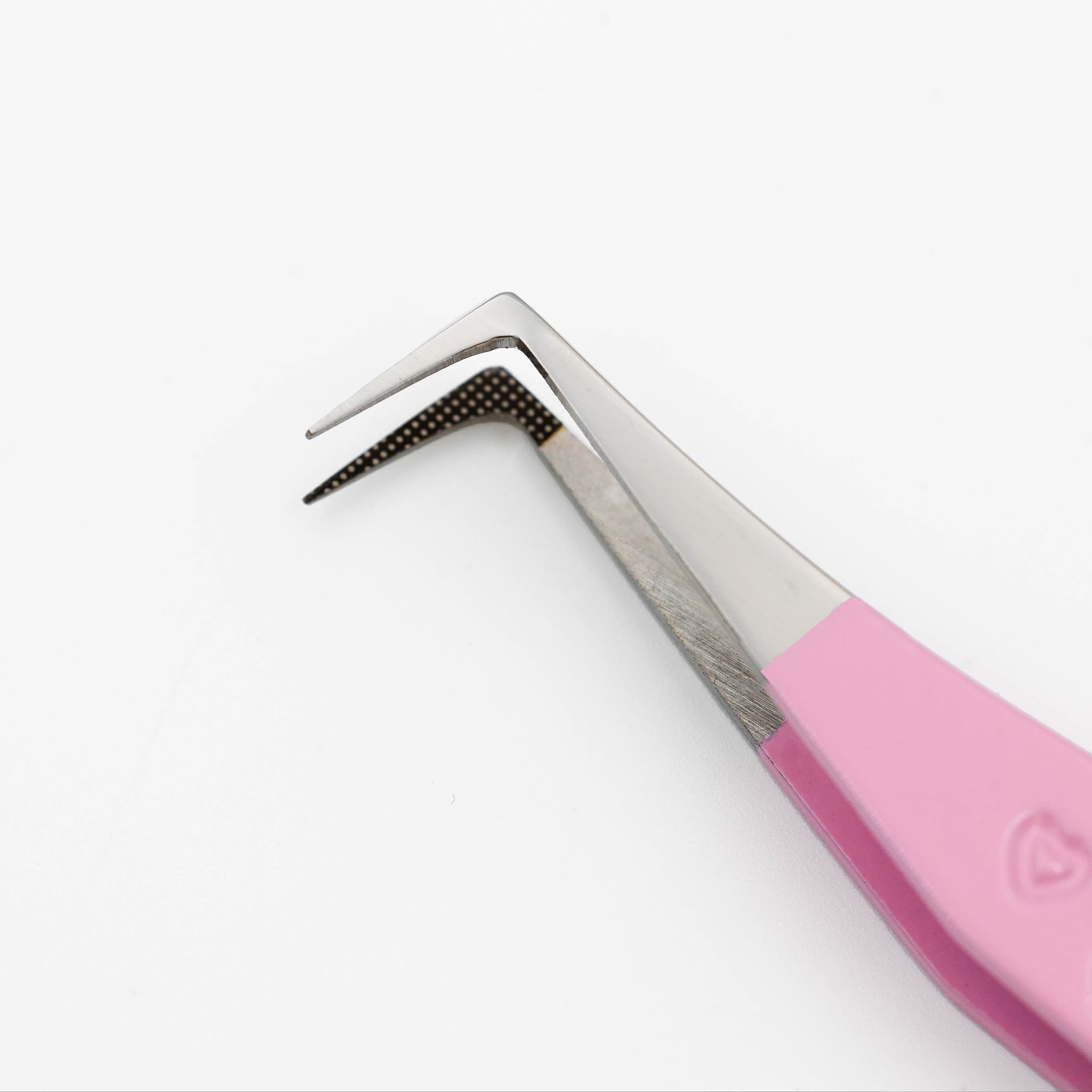 Lash Tweezers for Eyelash Extensions, Diamond Grip 90 Degree Fiber Tip Volume Lash Extension Tweezers Pink Tweezer Valentine 2 thumbnail 2
