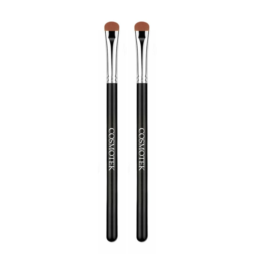 2 Brushes – Cosmotek Precision Short Shader Brush – Pro Eye Makeup Tool for Perfect Blending &amp; Detailing