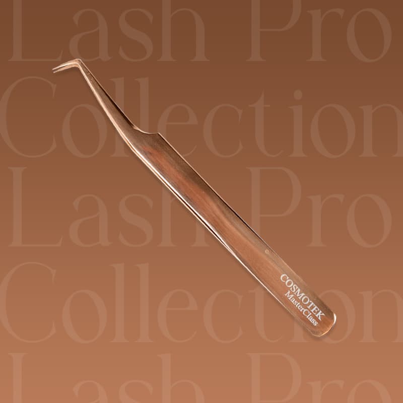 Lash Tweezers for Eyelash Extensions,90 Degree Tweezers Eyelash Extension for Volume Lashes Make Fans,Stainless Steel Fiber Tip Eyelash Extension Tweezers – ROSE GOLD thumbnail 2