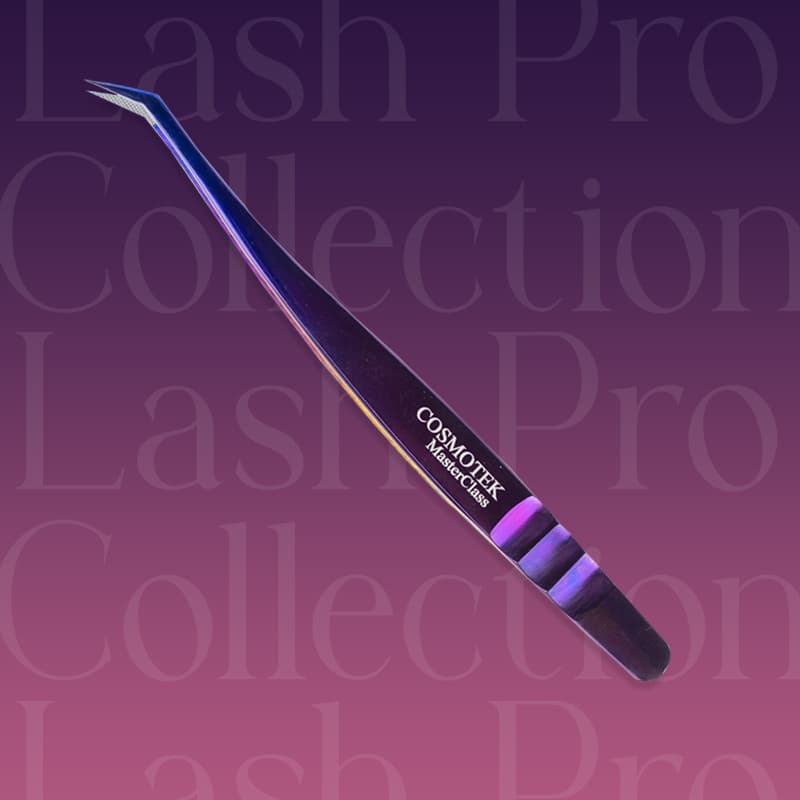 Lash Tweezers For Eyelash Extensions Pink Ice Crack 45 Degrees Tweezers For Making Volume And Classic Fans 1 PCS Professional Individual Lashes Tweezer thumbnail 3