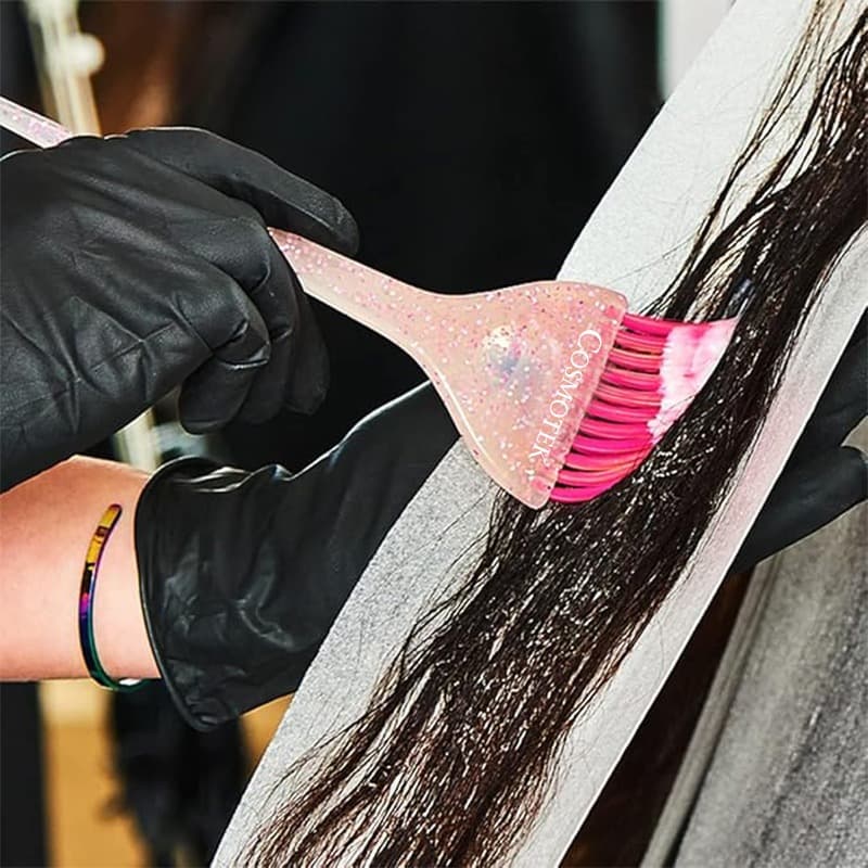Hair Color Brush – Glitter Handle Brushes for Hair Coloring, Highlighting & Tint Application – Soft Feather Bristle Hair Dye Tools (3.5” x 11”) – Purple thumbnail 3