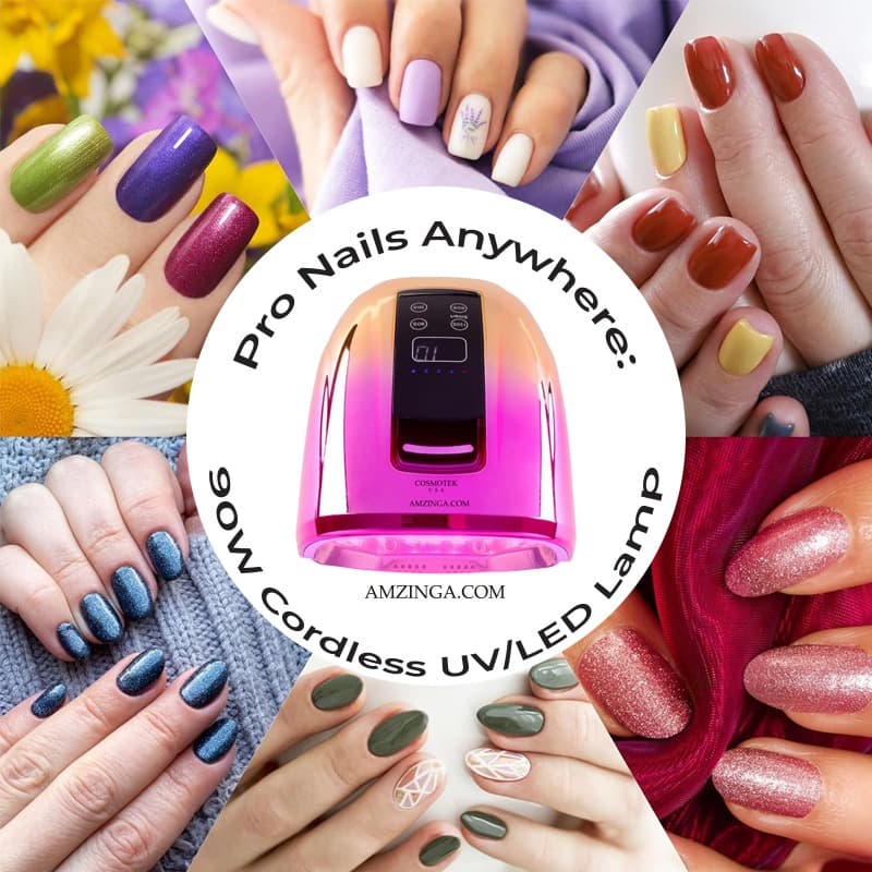 Cordless UV LED Nail Lamp 90W, Rechargeable UV Light for Gel Nails with Metal Base, Auto Sensor and 4 Timer Settings, Salon Quality UV Nail Light thumbnail 4