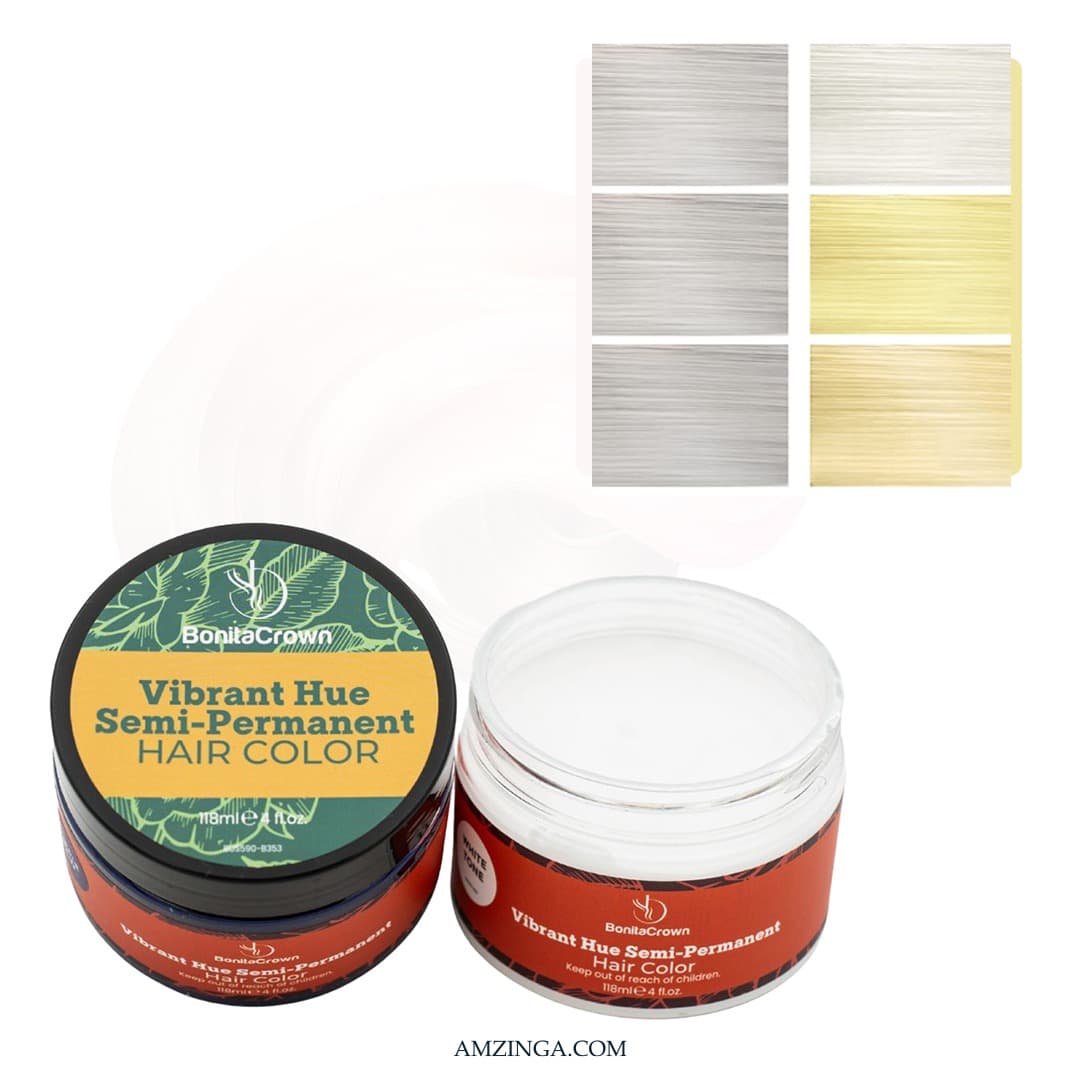 White Tone Semi-Permanent Hair Color – BonitaCrown 4oz – Professional Use Hair Dye with Nourishing Oils – Vibrant, Long-Lasting Color