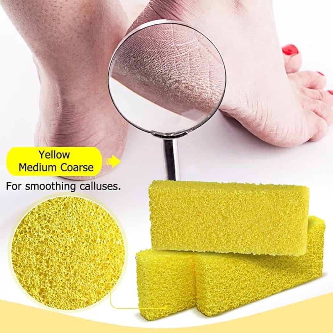 Disposable Foot Scrubber Sponge Pads – Pedicure Pumice Stone for Feet, Callus Remover, Medium Coarse – Yellow (40 Pcs) – Portable At-Home or Travel Foot Care thumbnail 2