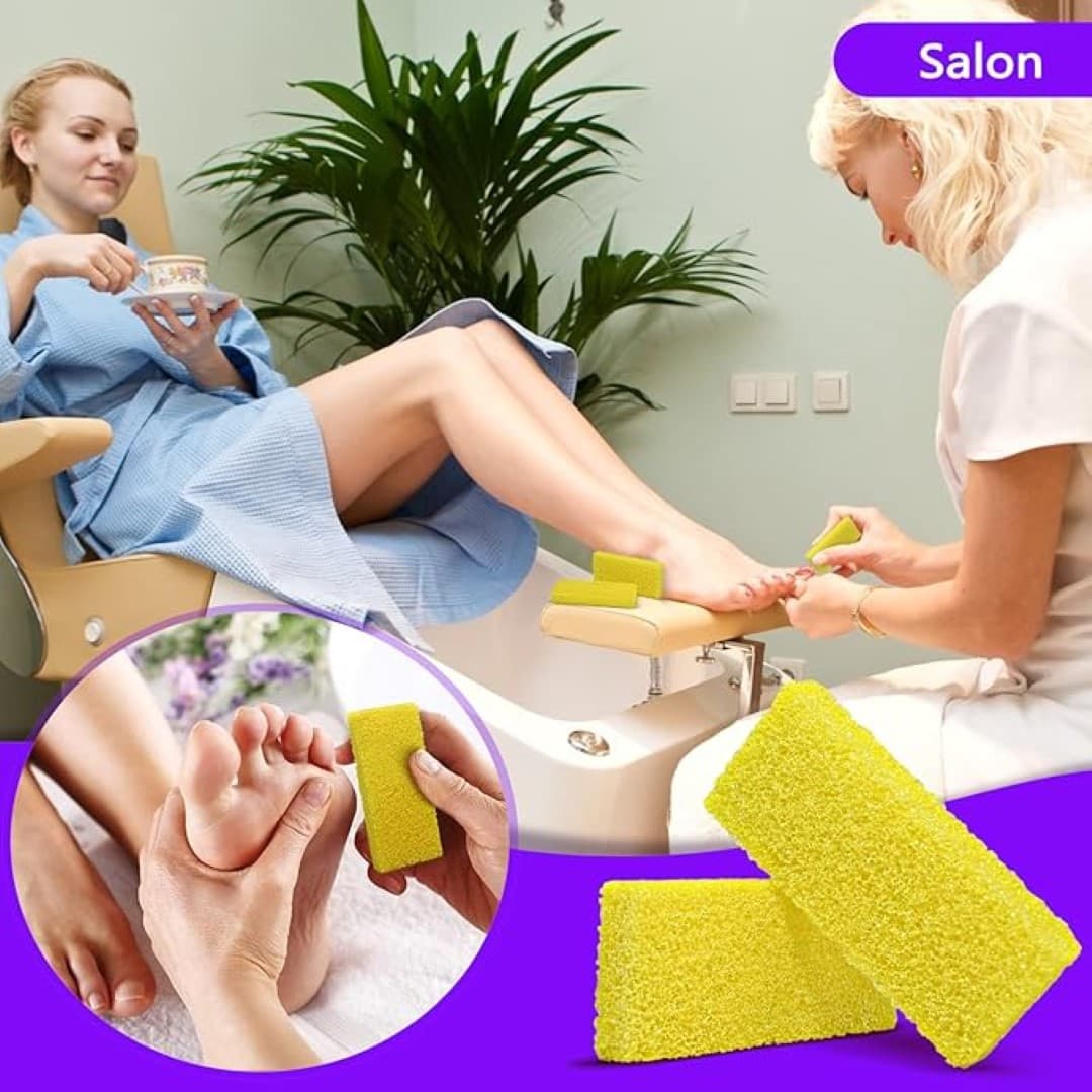 Disposable Foot Scrubber Sponge Pads – Pedicure Pumice Stone for Feet, Callus Remover, Medium Coarse – Yellow (40 Pcs) – Portable At-Home or Travel Foot Care thumbnail 3