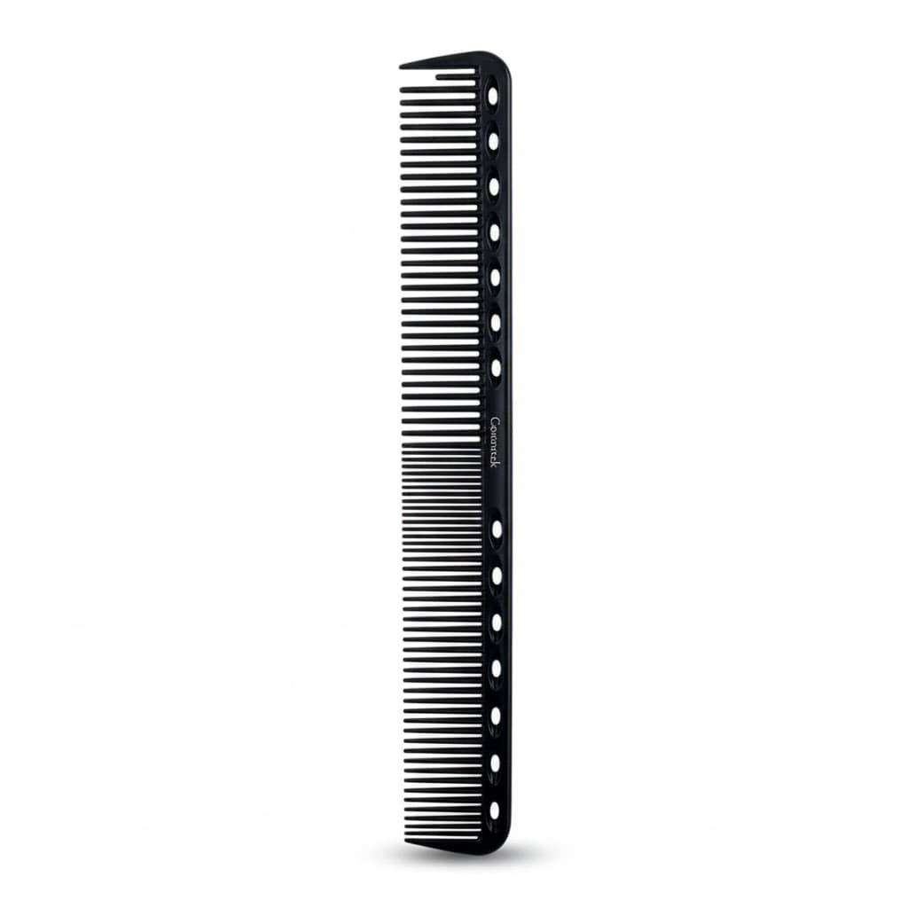 Black Barber Comb for Men – 7-Inch Carbon Fiber Fine Cutting Comb, Anti-Static &amp; Heat Resistant Carbon Salon Hairdressing Comb – Professional Fine Tooth Styling &amp; Cutting Comb for Barbers (Black)
