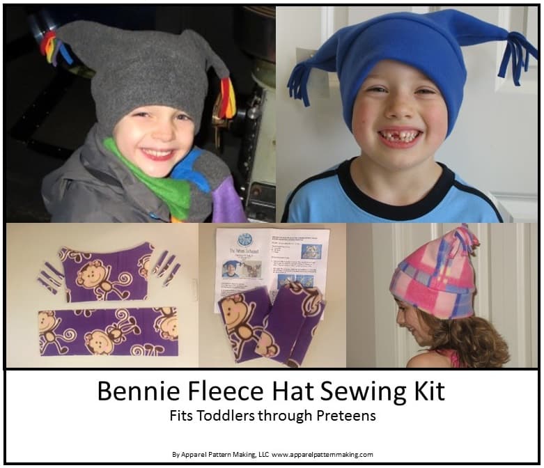 Fleece Hat Sewing Kit (Intermediate Level) – One Size Fits All, Toddler through Kids, Serge Ready