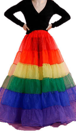 BellaSous Fluffy Rainbow Full Length 7.5″ Organdy Skirt thumbnail 2