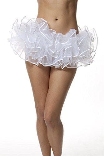 BellaSous Adult Narrow Powder Puff Tutu for Halloween Costumes Christmas Elf Princess and Ballet Tutu Flower Girl or Fun Run Organza with Satin Binding