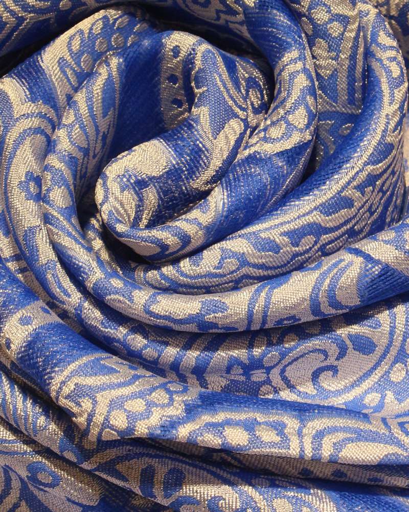 Italian Brocade Silk – M. Blue thumbnail 2