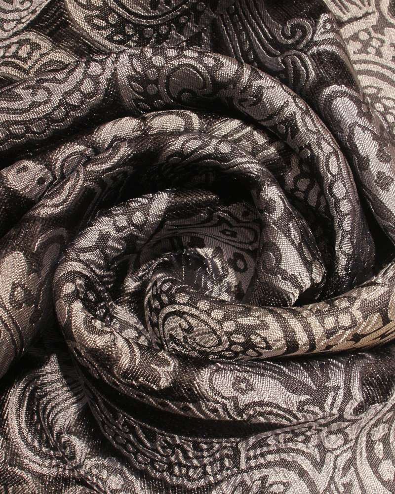 Italian Brocade Silk – Black thumbnail 2