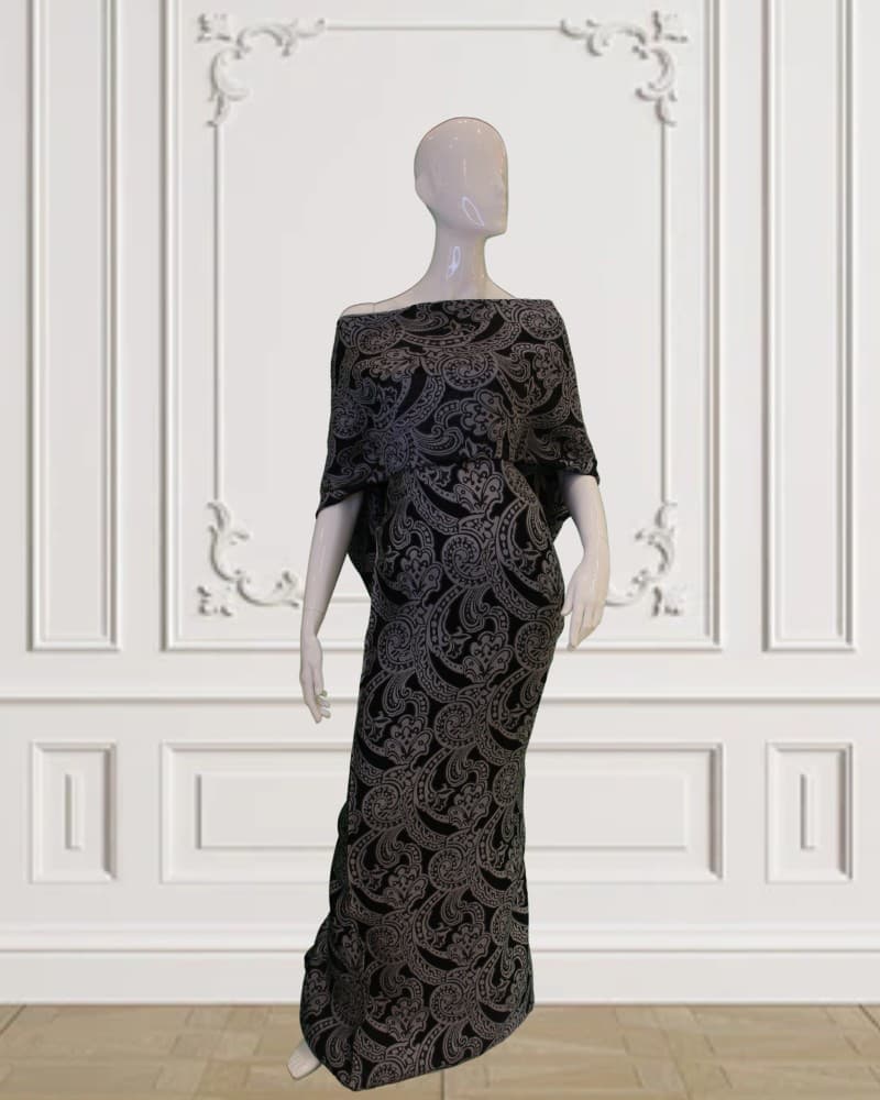 Italian Brocade Silk – Black thumbnail 3