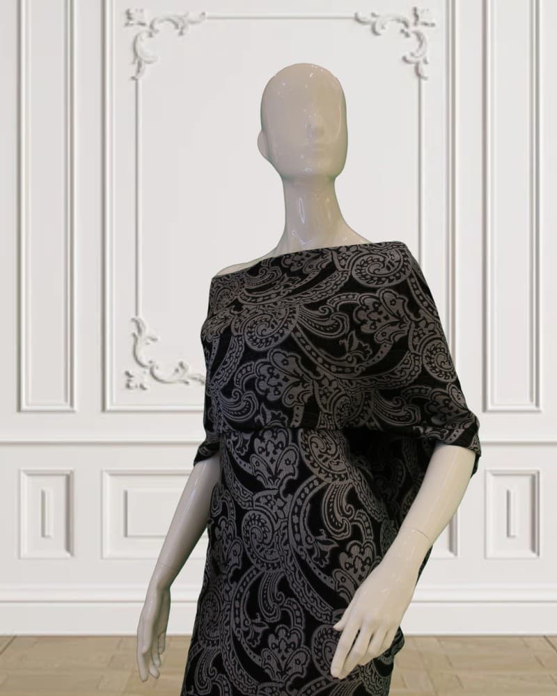 Italian Brocade Silk – Black