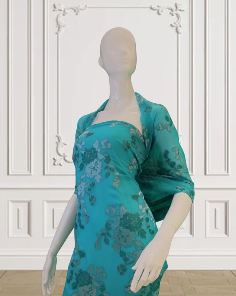 Italian Metallic Jacquard – Turquoise
