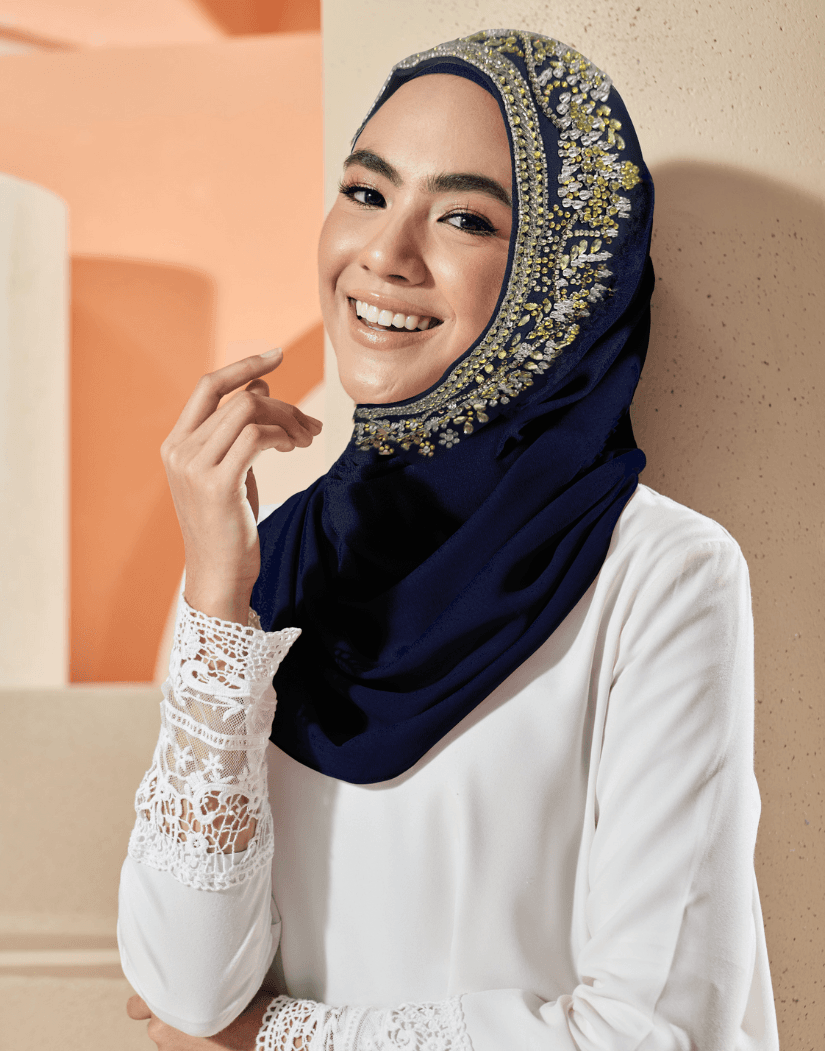 Instant Scarf – Dahlia (D.Navy Blue)
