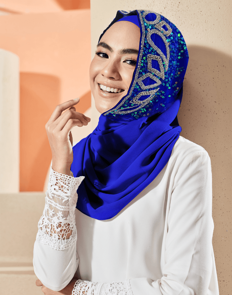 Instant Scarf – Oleander (Electric Blue)