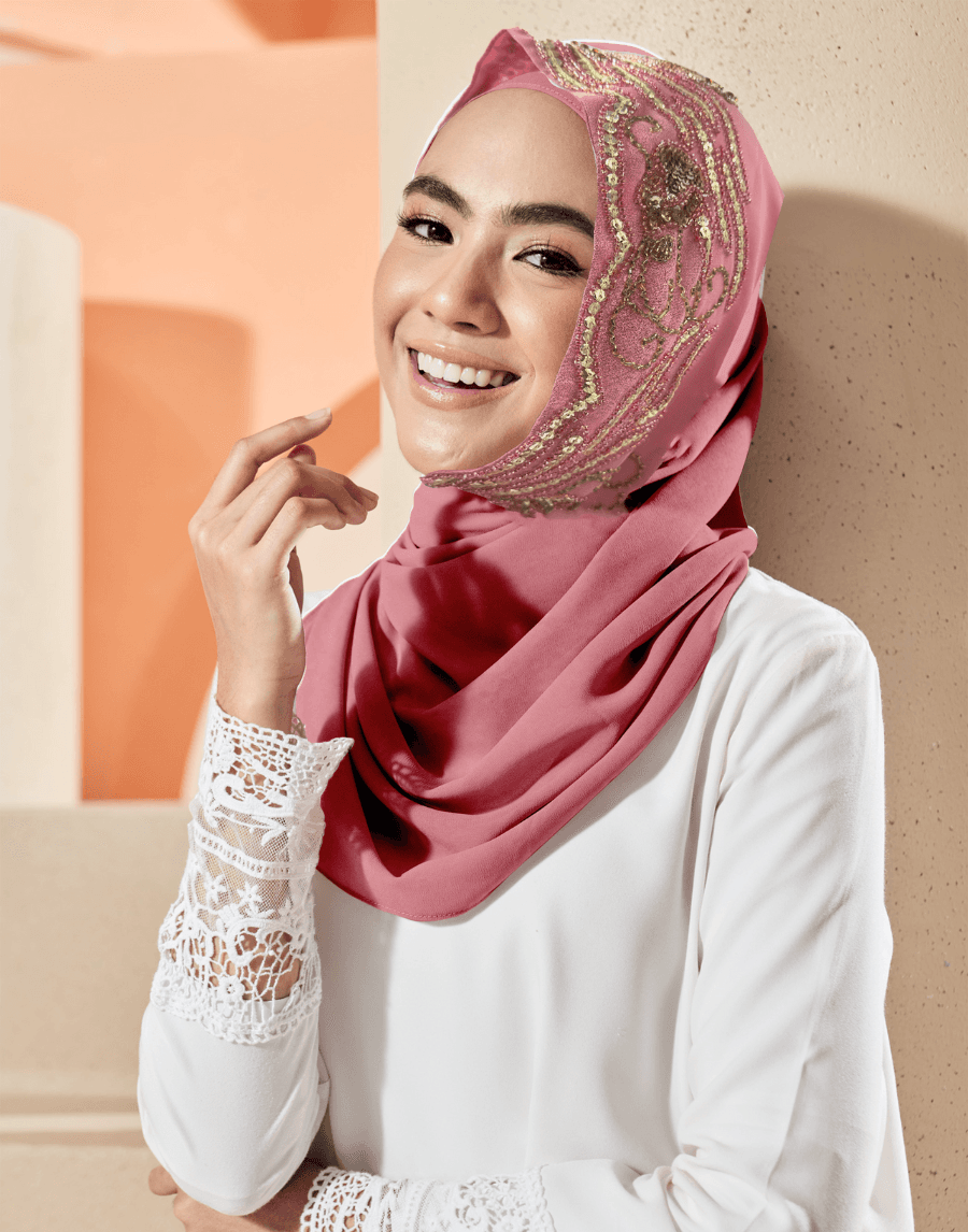 Instant Scarf – Marigold (Dusty Pink)