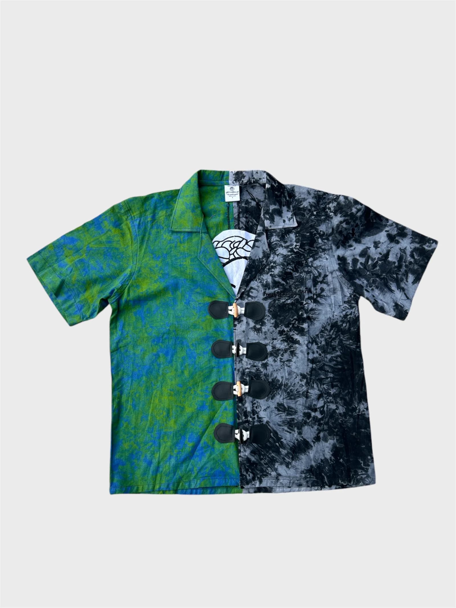 Black Cloud &amp; Green blue Classic Collar Shirt