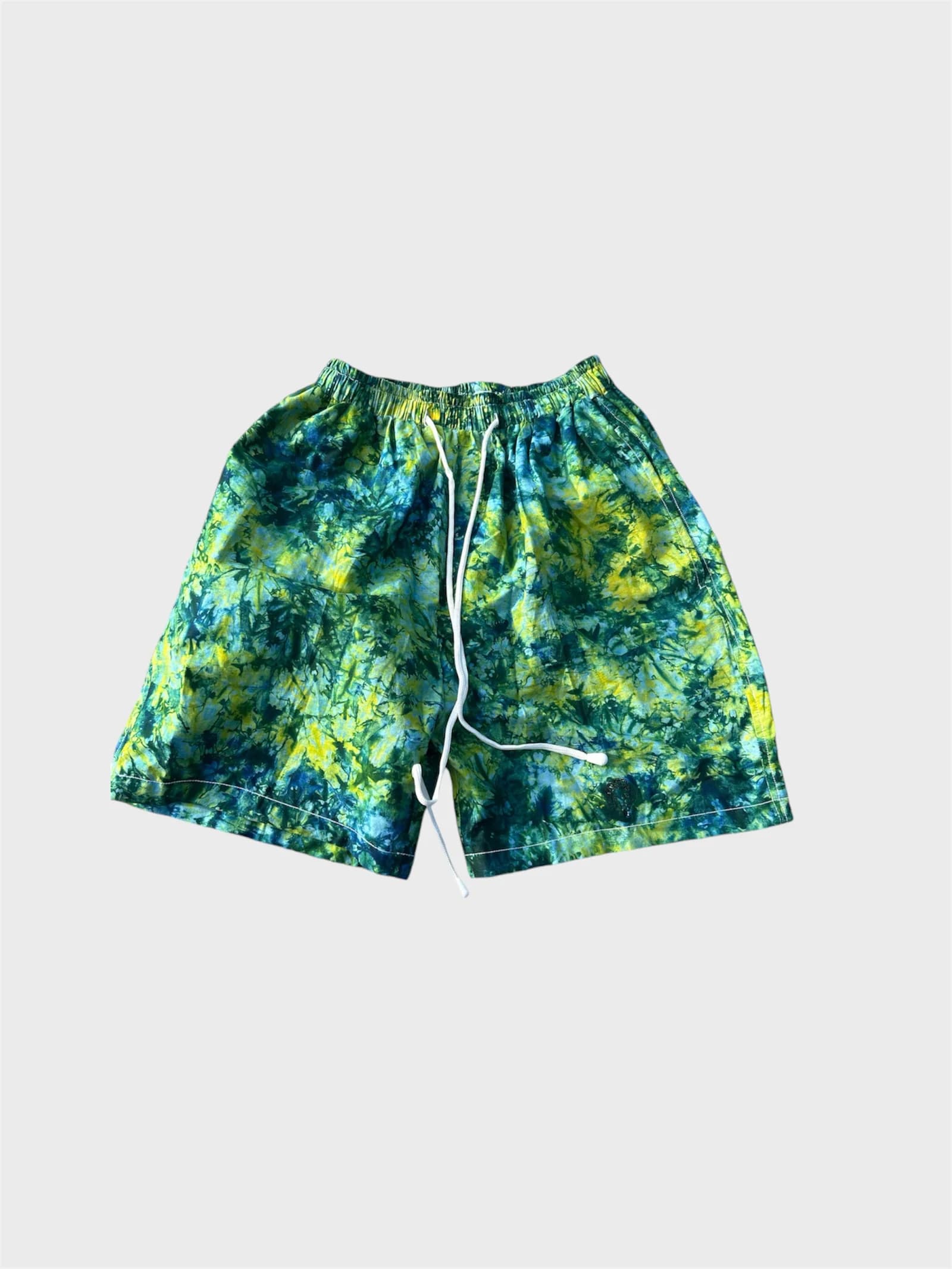 Green&amp;Yellow Elastic waistband Short