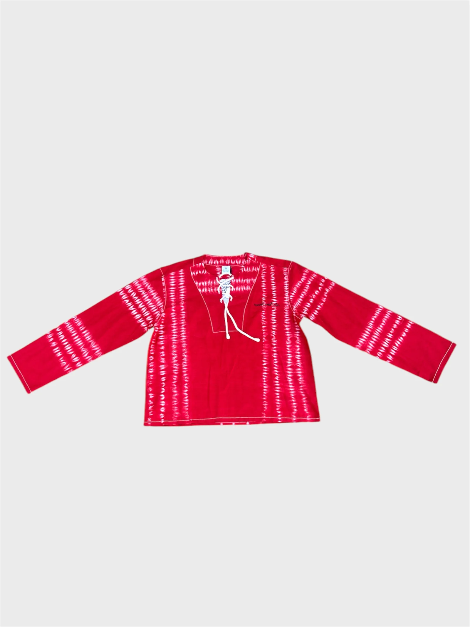 Red Hibiscus Long Sleeve Shirt