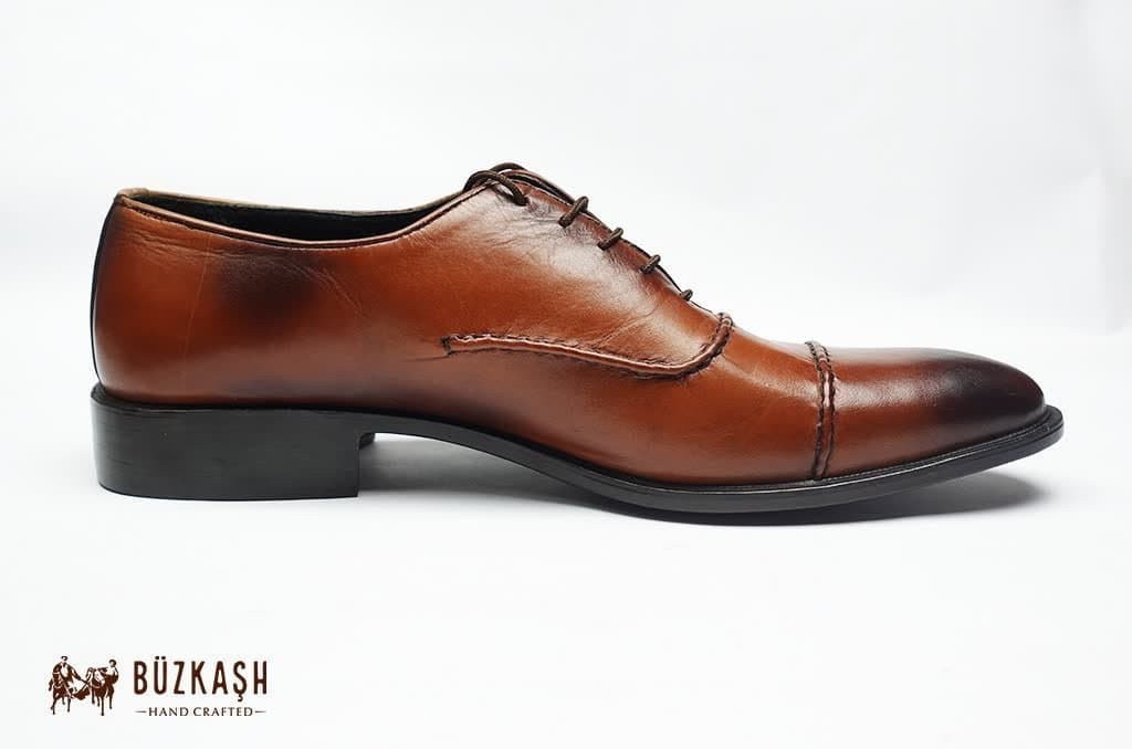 Saddlebred – The all leather blake stitched cap-toe oxford shoe in Walnut Brown Patina