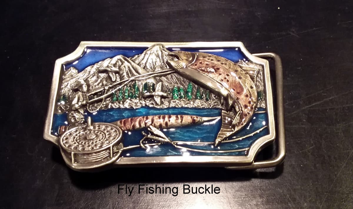 Siskiyou Angler Fly Fishing Enamel Belt Buckle