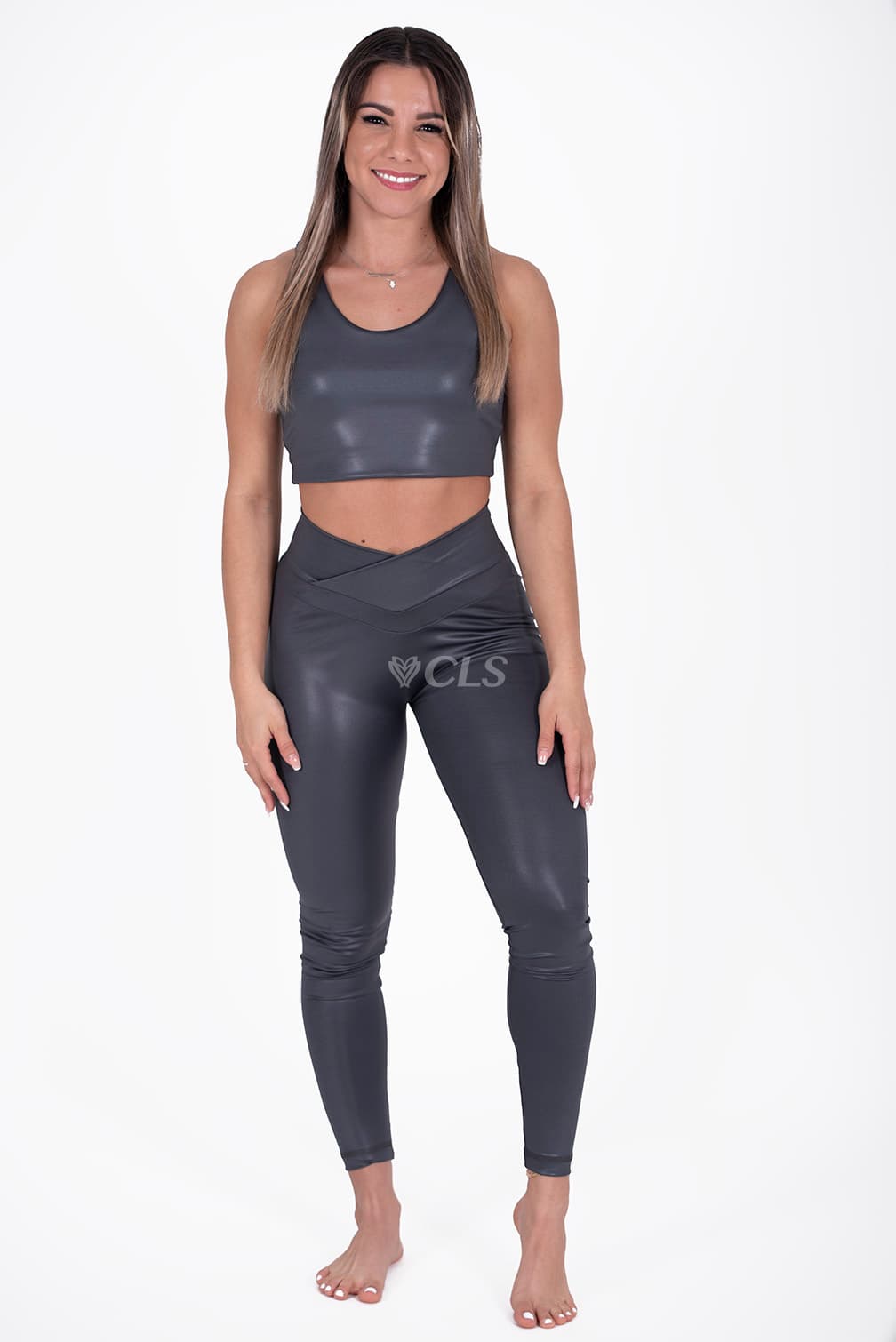 NC Luxe Racerback Grafite Crop Top
