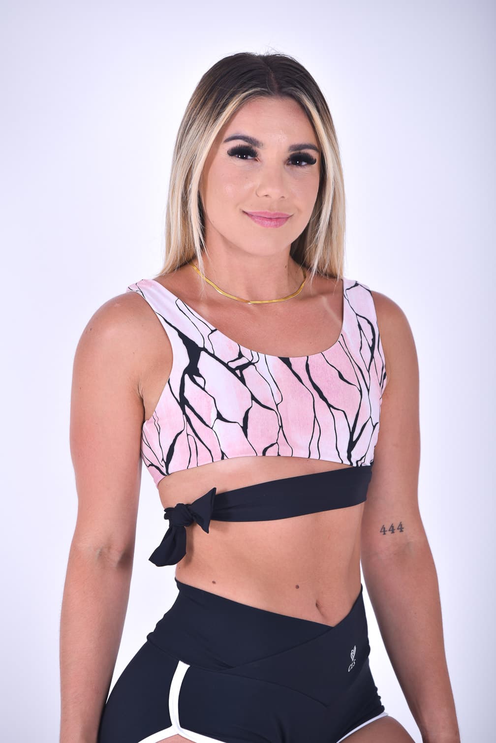 NC Knotted Tie Top Pink Marble