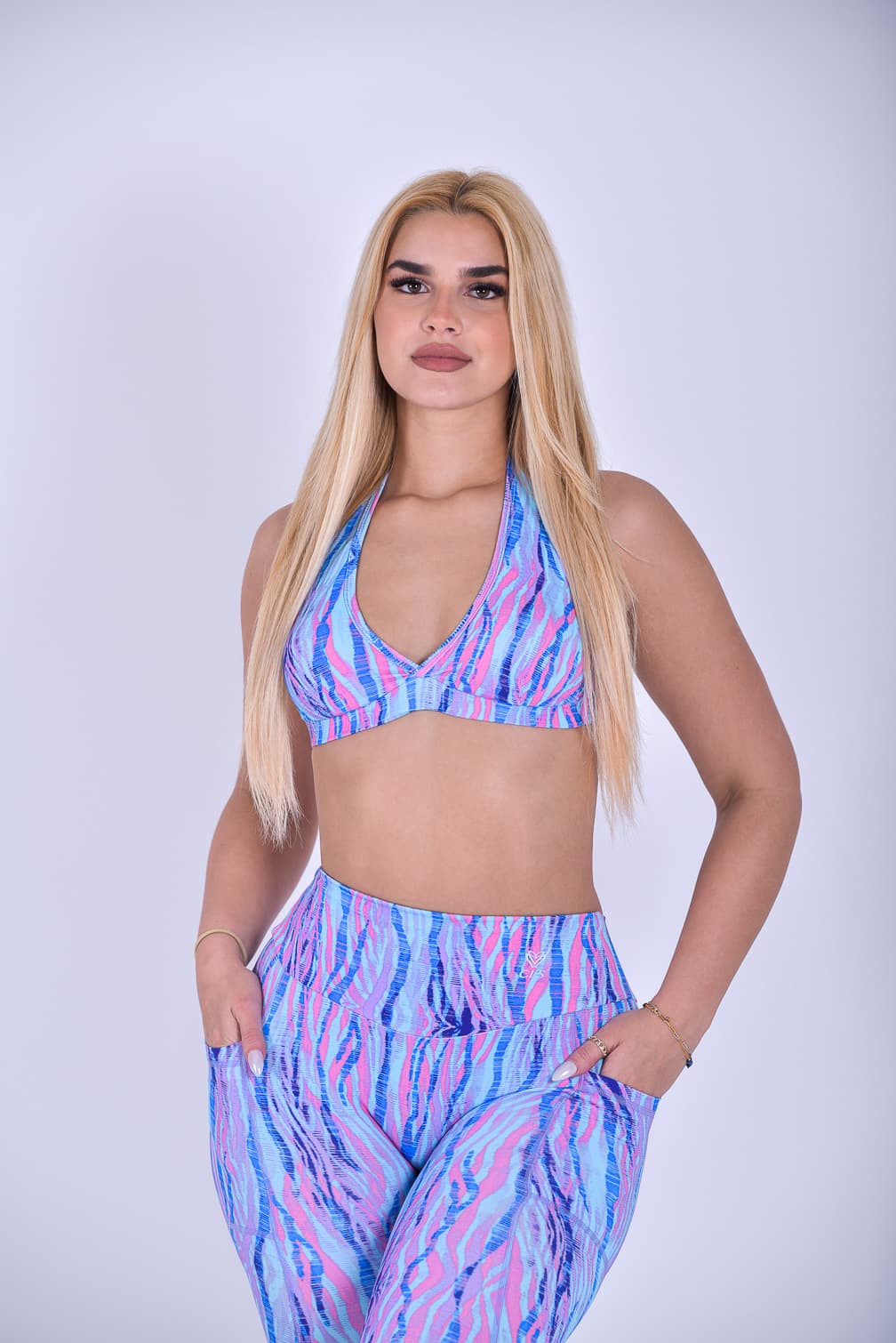 NC Isla Halter Top Pastel Abstract