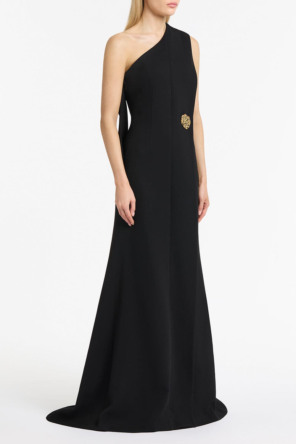 Black Crepe Piegato Gown thumbnail 4