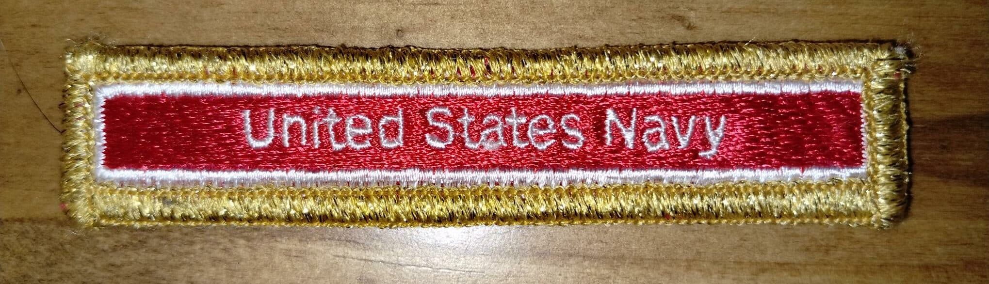 United States Navy Sew On Patch, Red/White/Gold