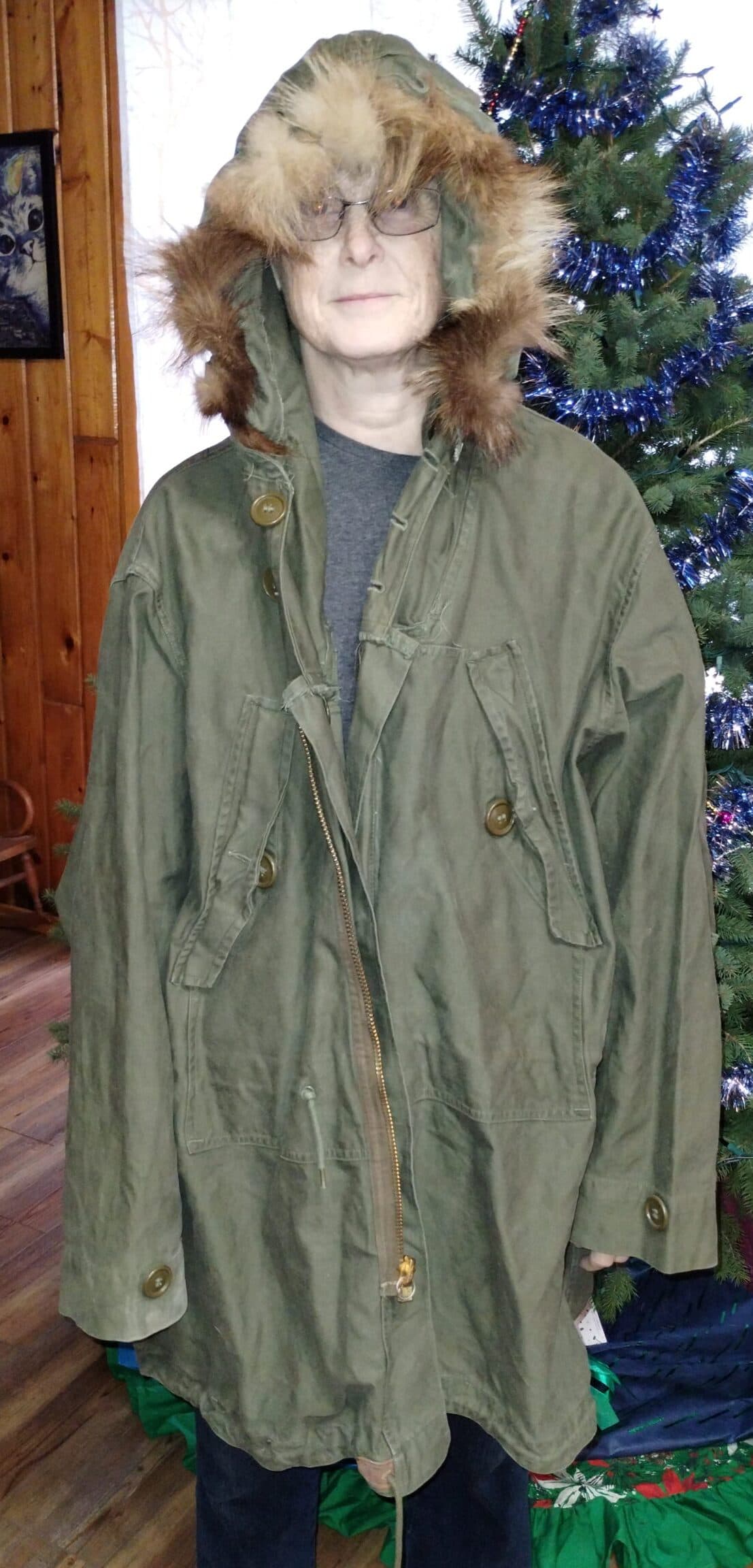 Original M1951 US Fishtail Parka with real fur hood No Liner, VERY Rare