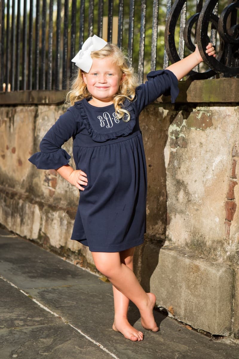 Knit Navy Bib Dress
