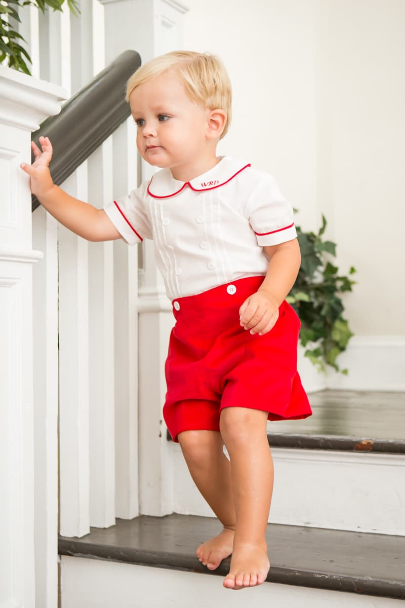 Red French Button Suit