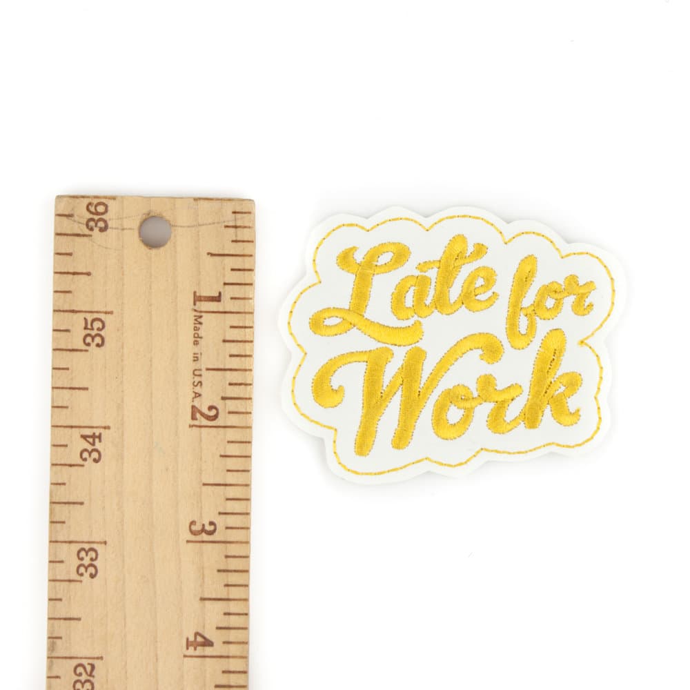 White & Gold Late for Work Patch thumbnail 3
