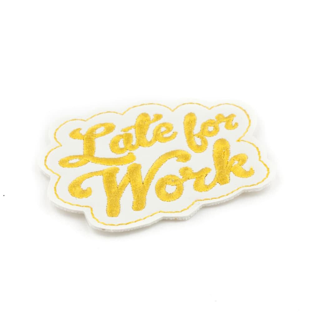White & Gold Late for Work Patch thumbnail 2