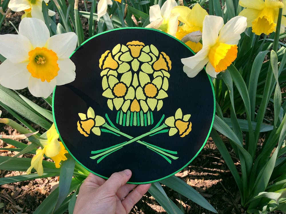 Daffodil Skull Large Back Patch