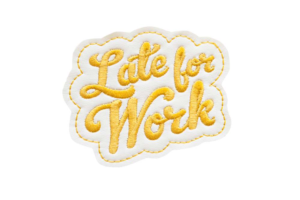 White & Gold Late for Work Patch thumbnail 4