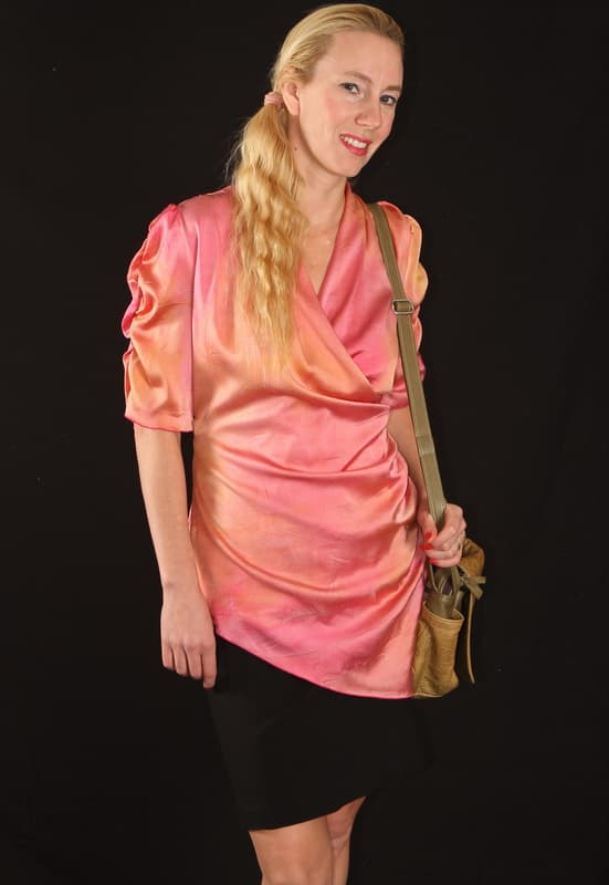 Asymmetric Semi-wrap Short-sleeve Top