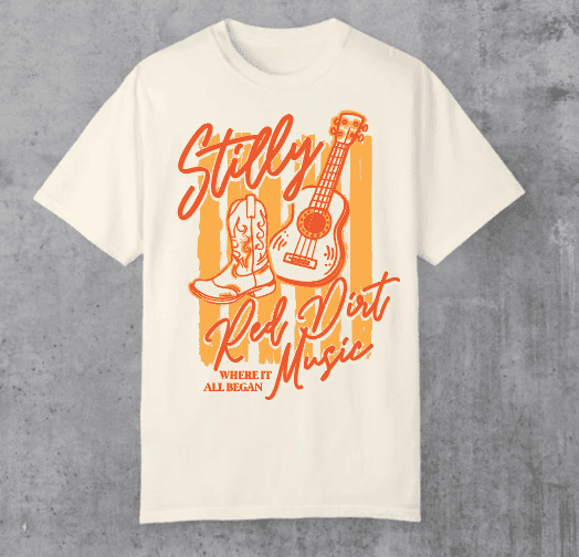 Stilly Red Dirt Music Stripes Ivory Concert Tee