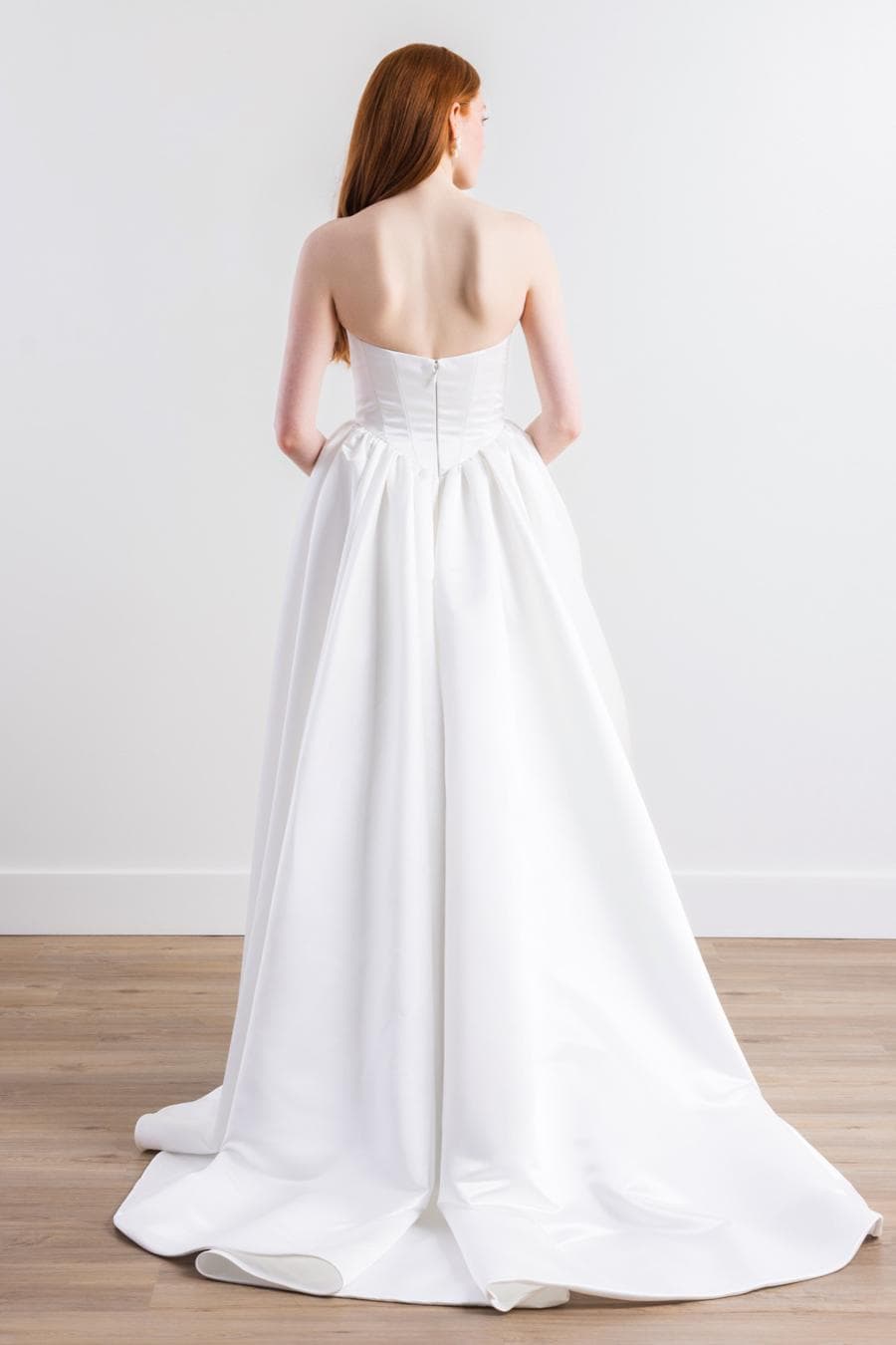 Cassia by Willowby 54319<br>Satin Corset Wedding Dress with Dramatic Skirt thumbnail 4
