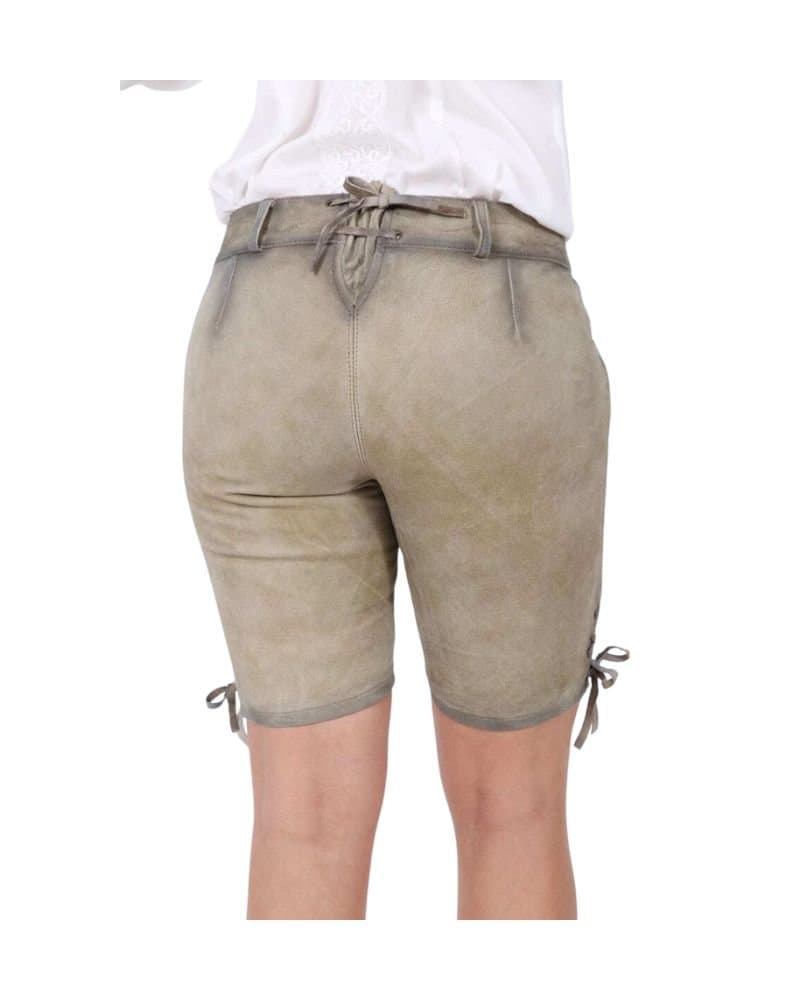 Vintage Olive Beige Women’s Lederhosen with Antique Rose Embroidery thumbnail 4