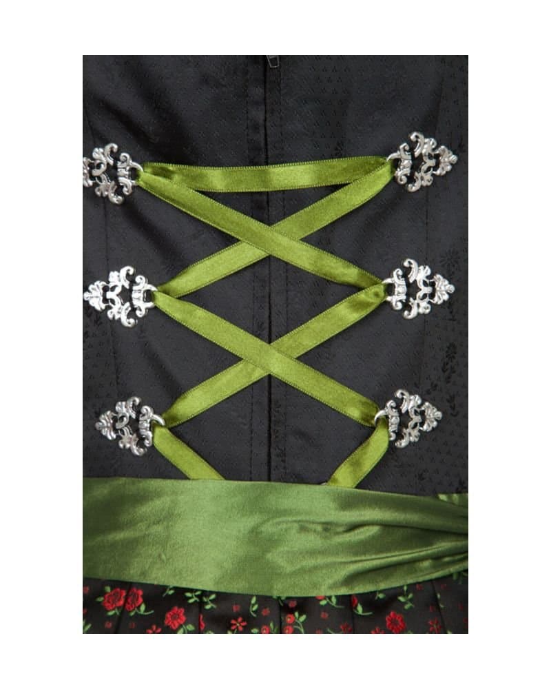 Altötting – Black & Cherry Red Floral Midi Dirndl thumbnail 2