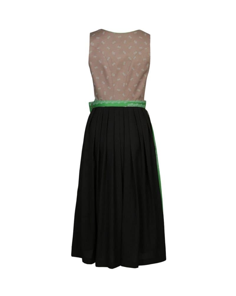 Taupe & Apple Green Striped Traditional Dirndl Dress thumbnail 3