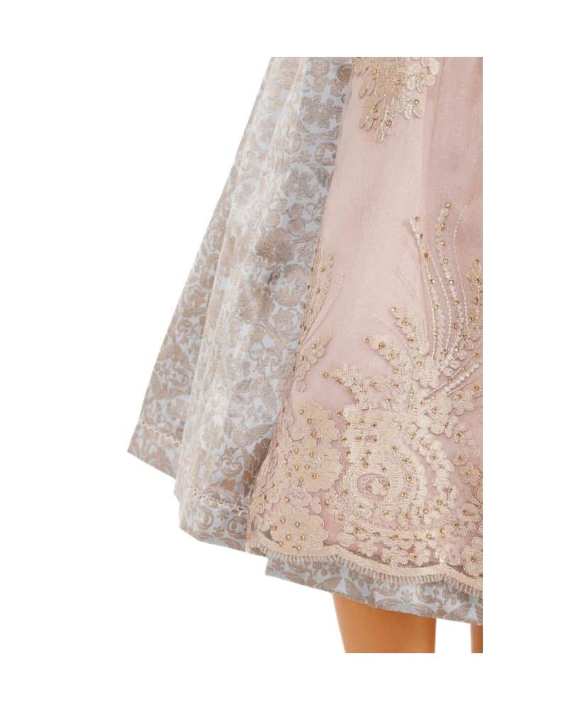 Amira – Dusty Rose & Mink Satin Midi Dirndl thumbnail 3