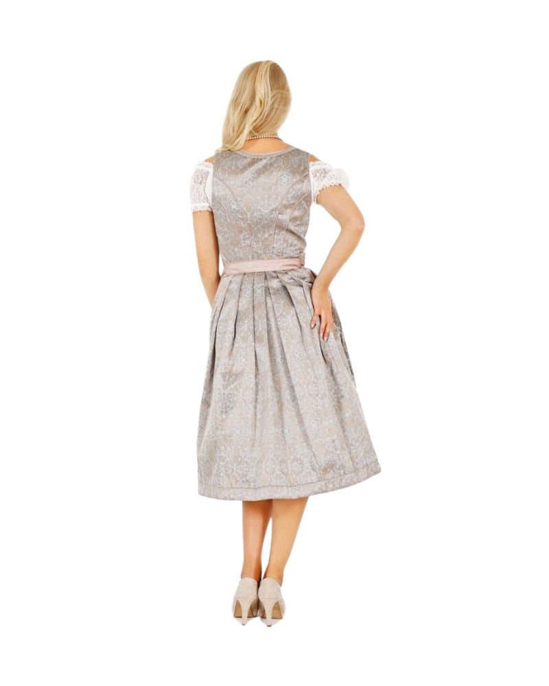 Amira – Dusty Rose & Mink Satin Midi Dirndl thumbnail 4