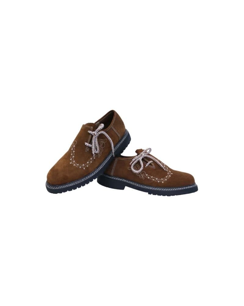 Bavarian Camel Brown Lederhosen Shoes with Embroidery thumbnail 2