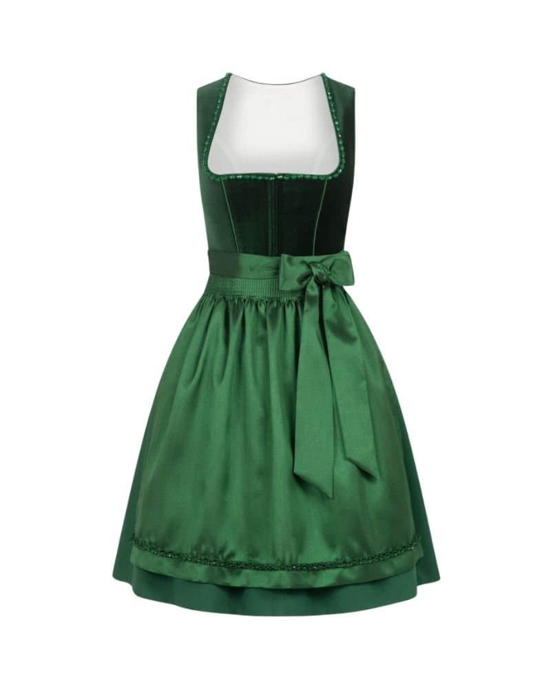 Emerald Green Velvet Bodice Mini Dirndl thumbnail 2