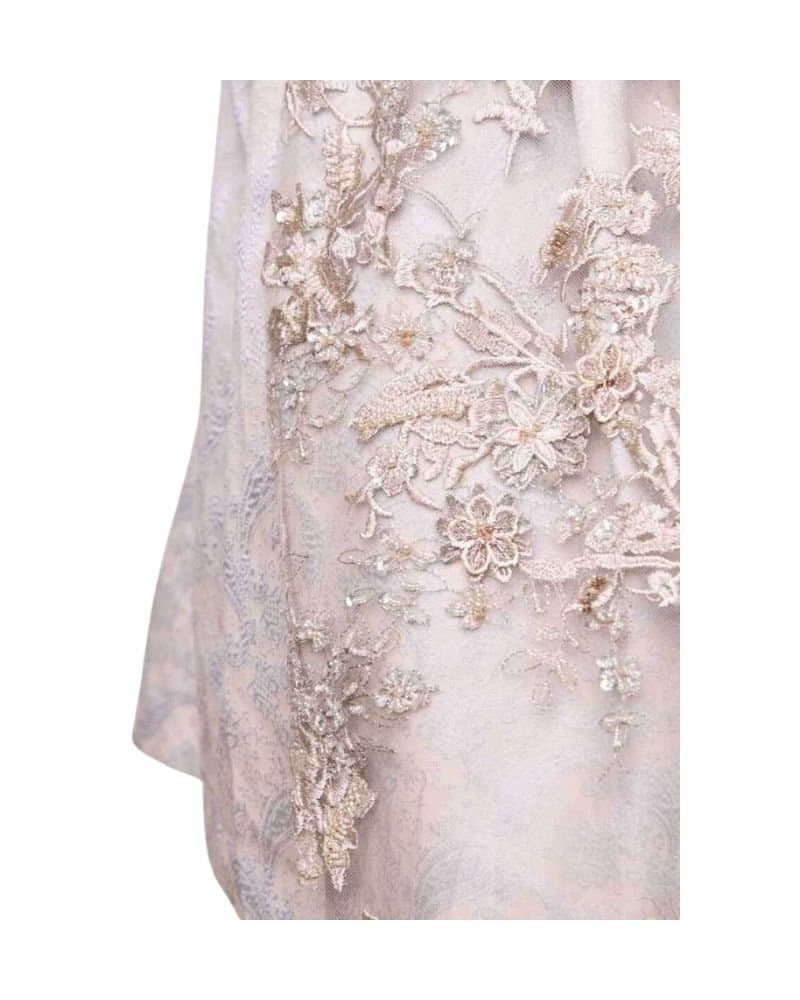 Arabella – Pearl White & Soft Taupe Lace Dirndl thumbnail 2